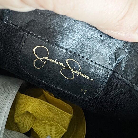Jessica Simpson Wide Calf Black Leather Boots 11 - Picture 8 of 11